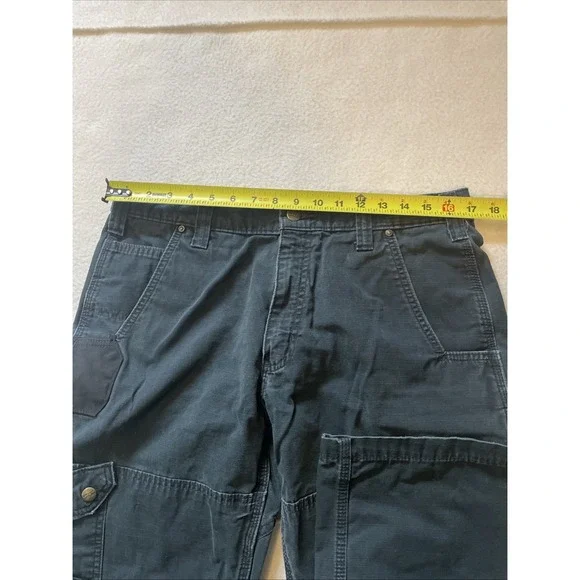 Carhartt Double Knee Cargo Pants Mens Size 34x32 Black Workwear Streetwear - Picture 4 of 8